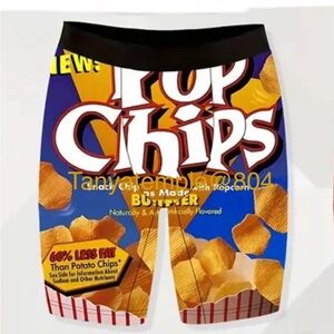Quick-Dry Men's Novelty Boxer Brief Elastic Underwear Cartoon & Food Print Large